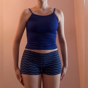 Capezio blue & black knit dance shorts